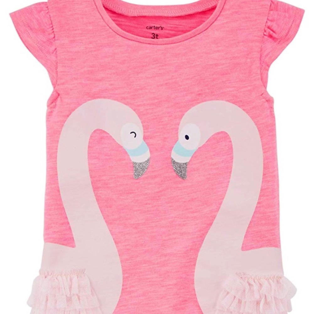 NEW! Carter’s Pink Flamingo Girls Tank Shirt